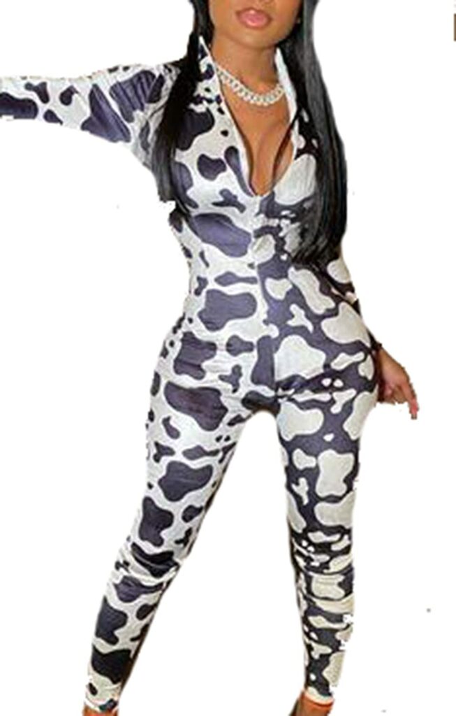 Get Spotted With Our Trendy Cow Print Jumpsuit Shop Now