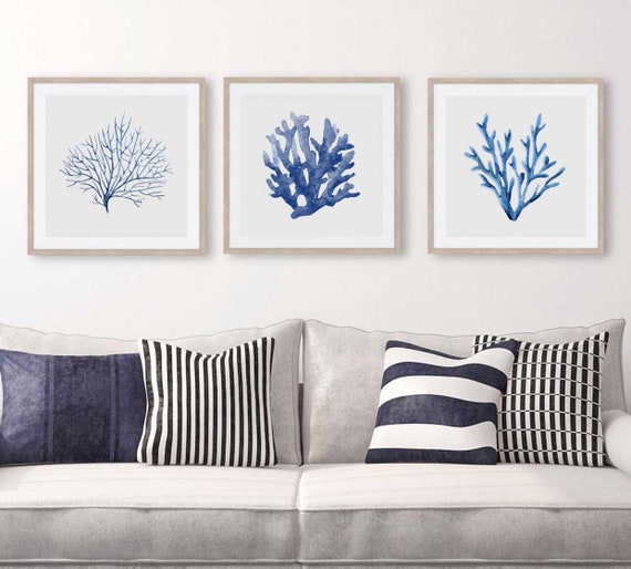 Stunning Blue Coral Prints For A Coastal Chic Look