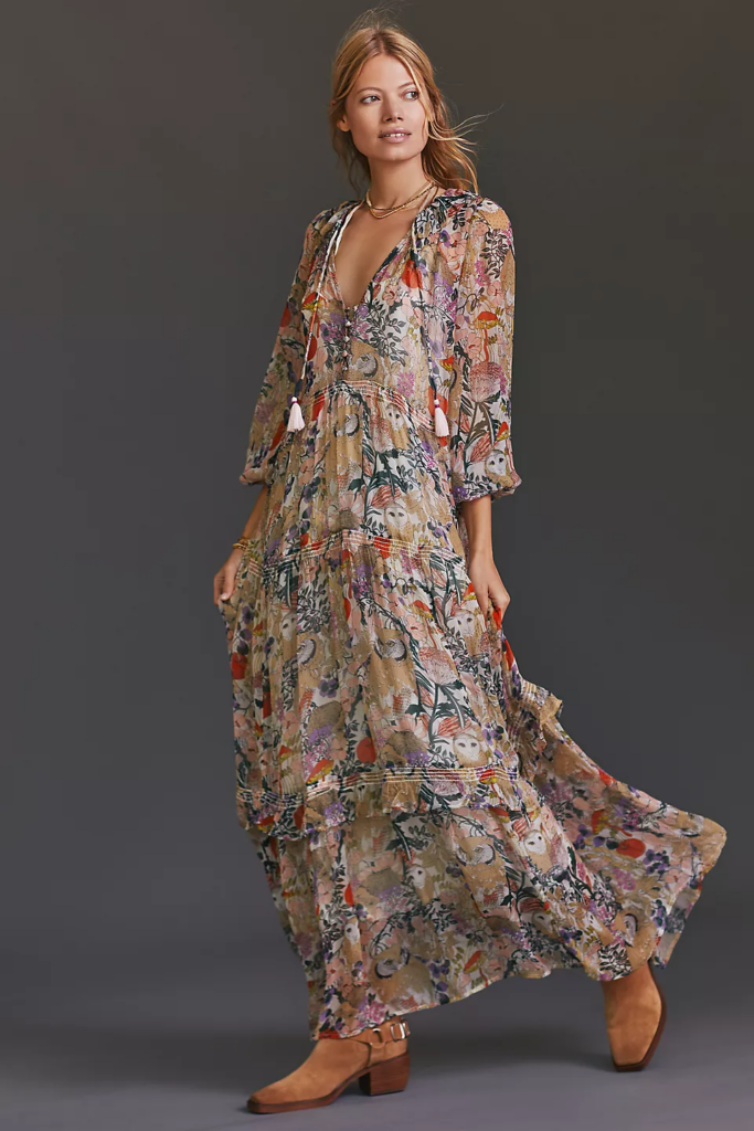 Stunning Marais Printed Chiffon Maxi Dress For Effortless Style