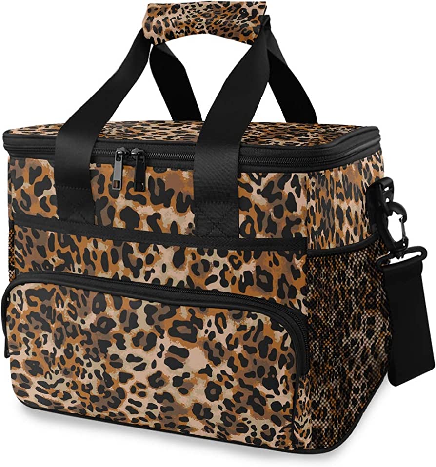 Stylish Cheetah Print Cooler With Insulated Functionality
