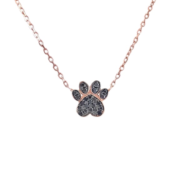 Accesorize With Elegance Shop Our Black Diamond Paw Print Necklace