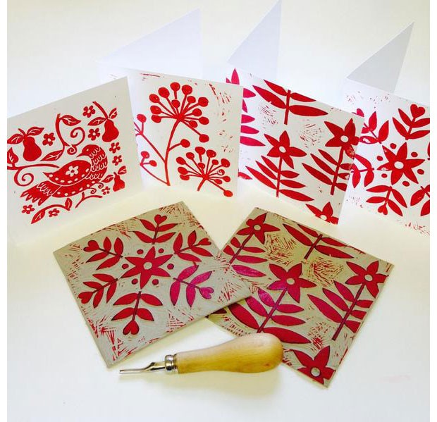 Get Festive With Block Print Christmas Cards