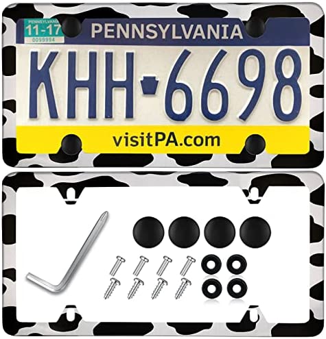 Get Noticed With Our Eye Catching Cow Print License Plates