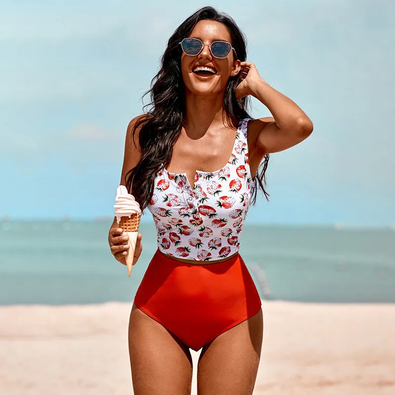 Get Ready For Summer With A Stylish Strawberry Print Swimsuit