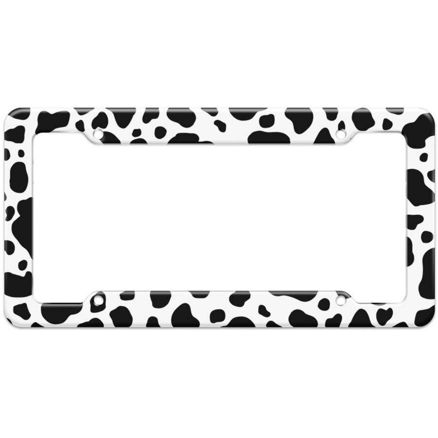 Get Spotted With A Cow Print License Plate Frame