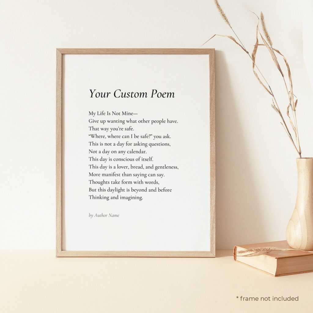 Personalized Poetry Prints For Unique Home Decor