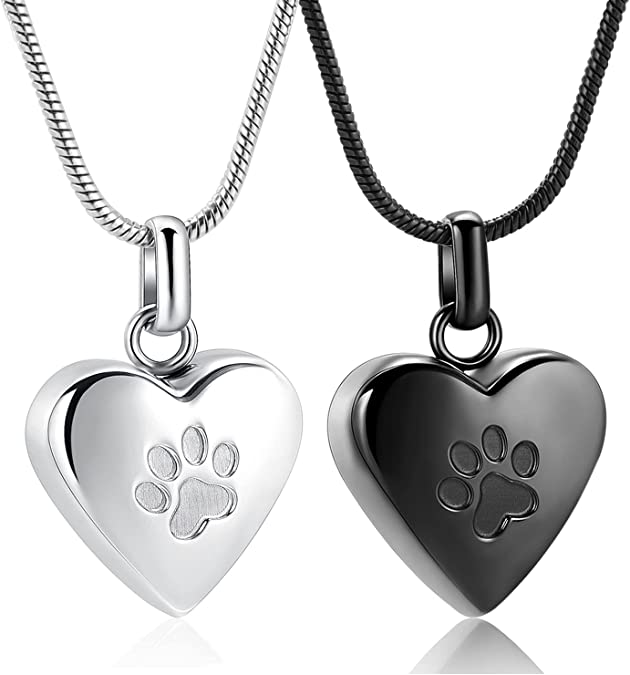 Precious Memorial Paw Print Ashes Necklace For Your Beloved Pet