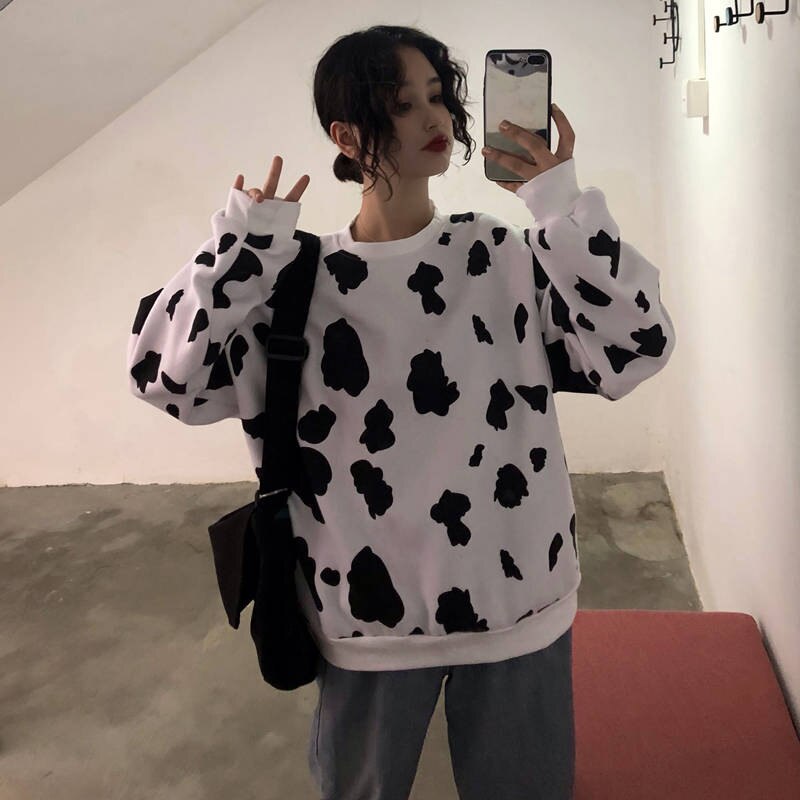 The Trendy Cow Print Crewneck Sweatshirts A Must Have Fashion Statement