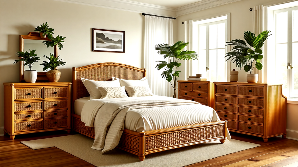 Eco-Friendly And Stylish: Wicker Rattan Tropical Bedroom Sets